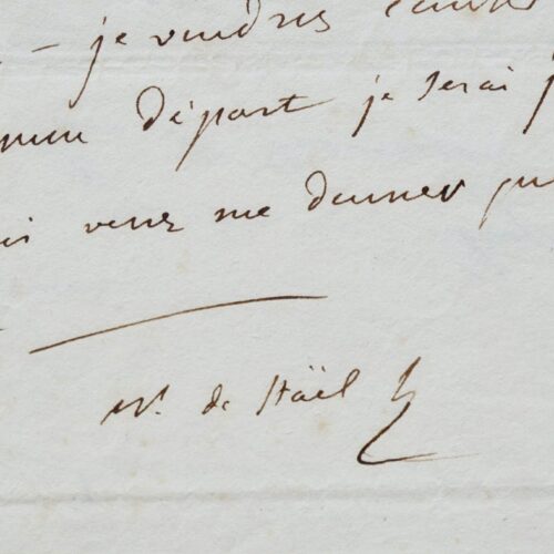 Germaine de Stael dit son admiration à Raynouard