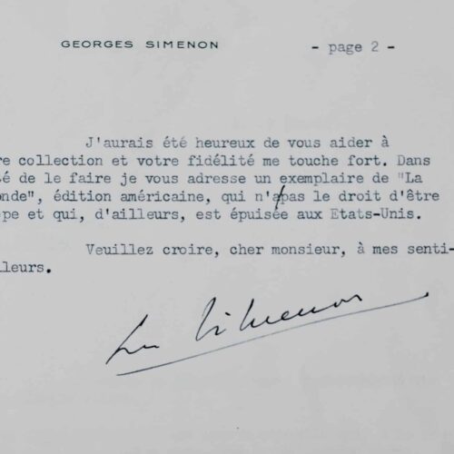 Simenon répond au sujet de ses ouvrages introuvables