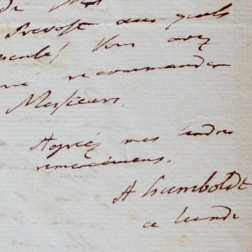 Humboldt fait suivre le courrier de Mmes Arago et Gay