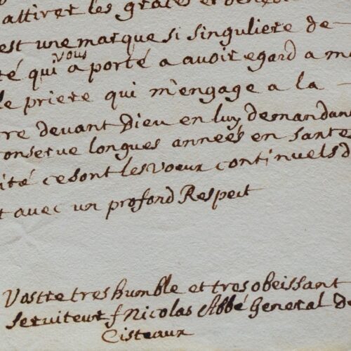 Correspondance des abbés de Cîteaux avec Mme de Maintenon
