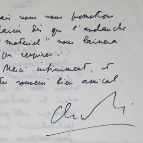 Claude Simon remercie Madeleine Chapsal pour Un été sans histoire