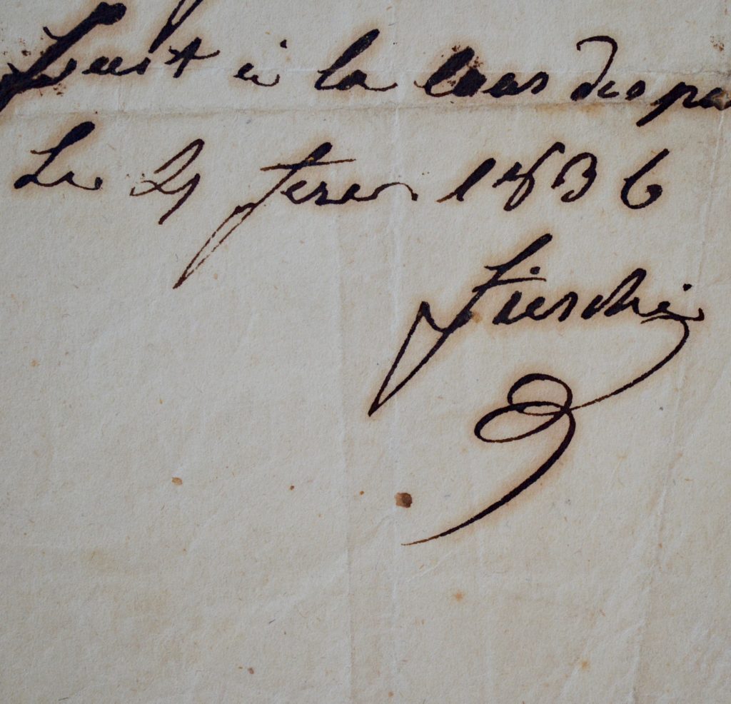Giuseppe Fieschi Traces Écrites lettres autographes, manuscrits