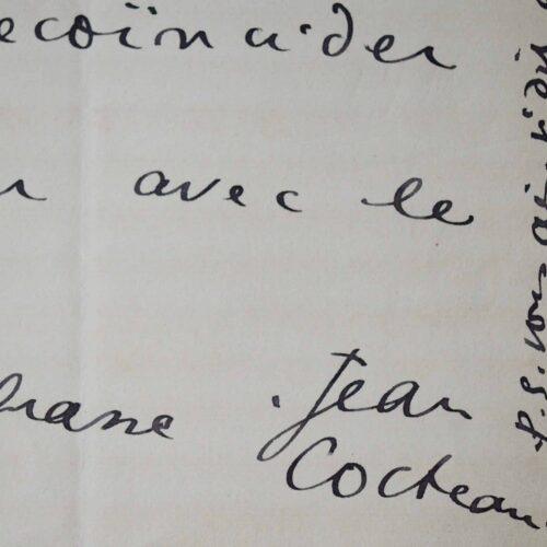 Cocteau félicite Léon Daudet pour son succès