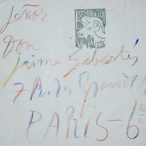 Rare lettre de Picasso, dans laquelle il évoque son travail du bronze