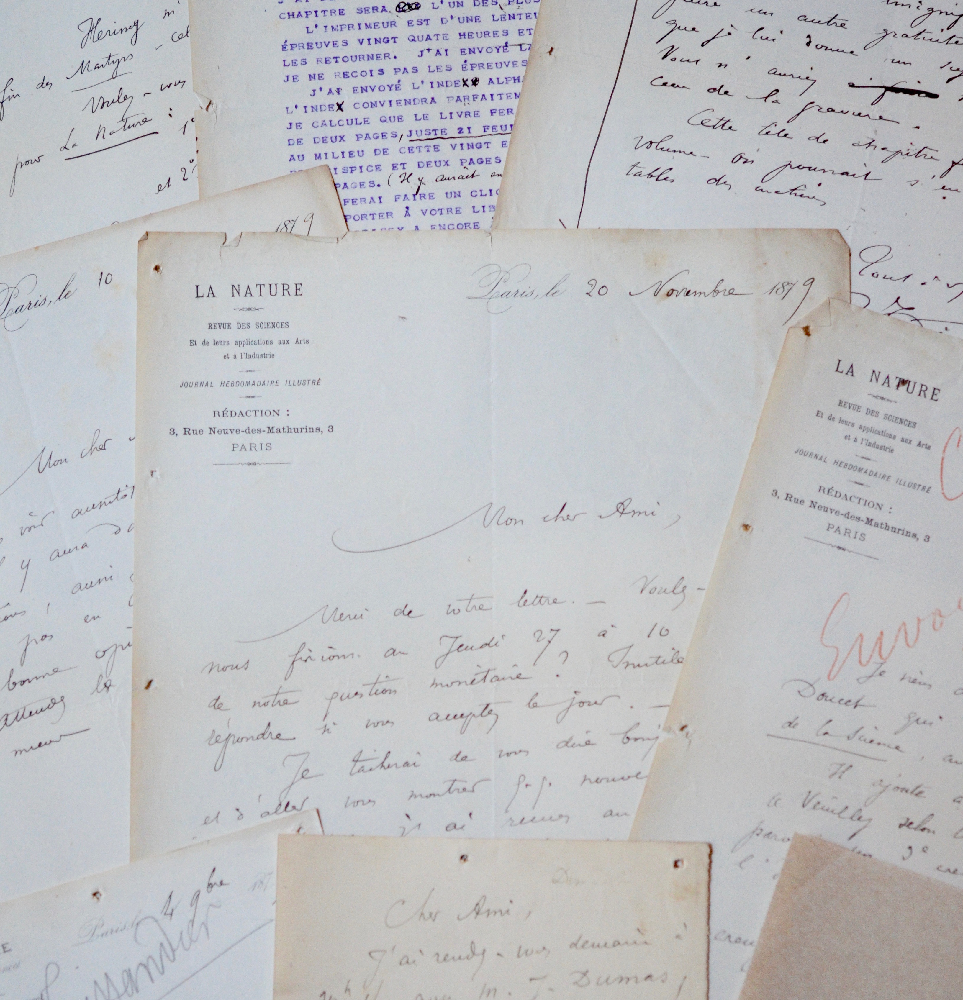 Correspondance de Gaston Tissandier avec Maurice Dreyfous