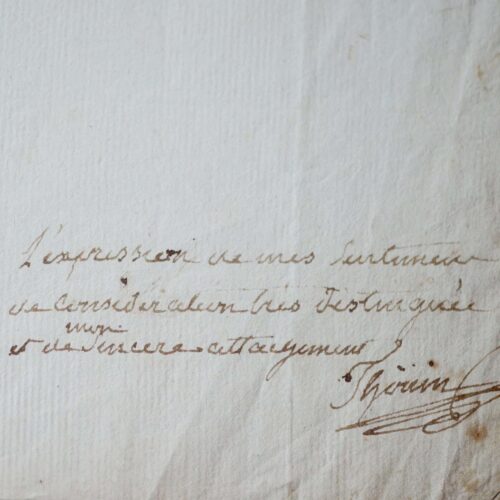 Lettre du botaniste André Thouin au directeur des Jardins de l'Empereur