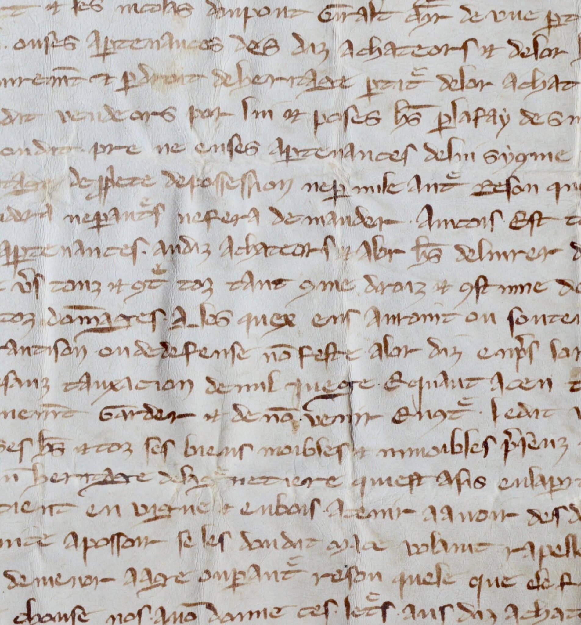Parchemin daté de 1297, en français
