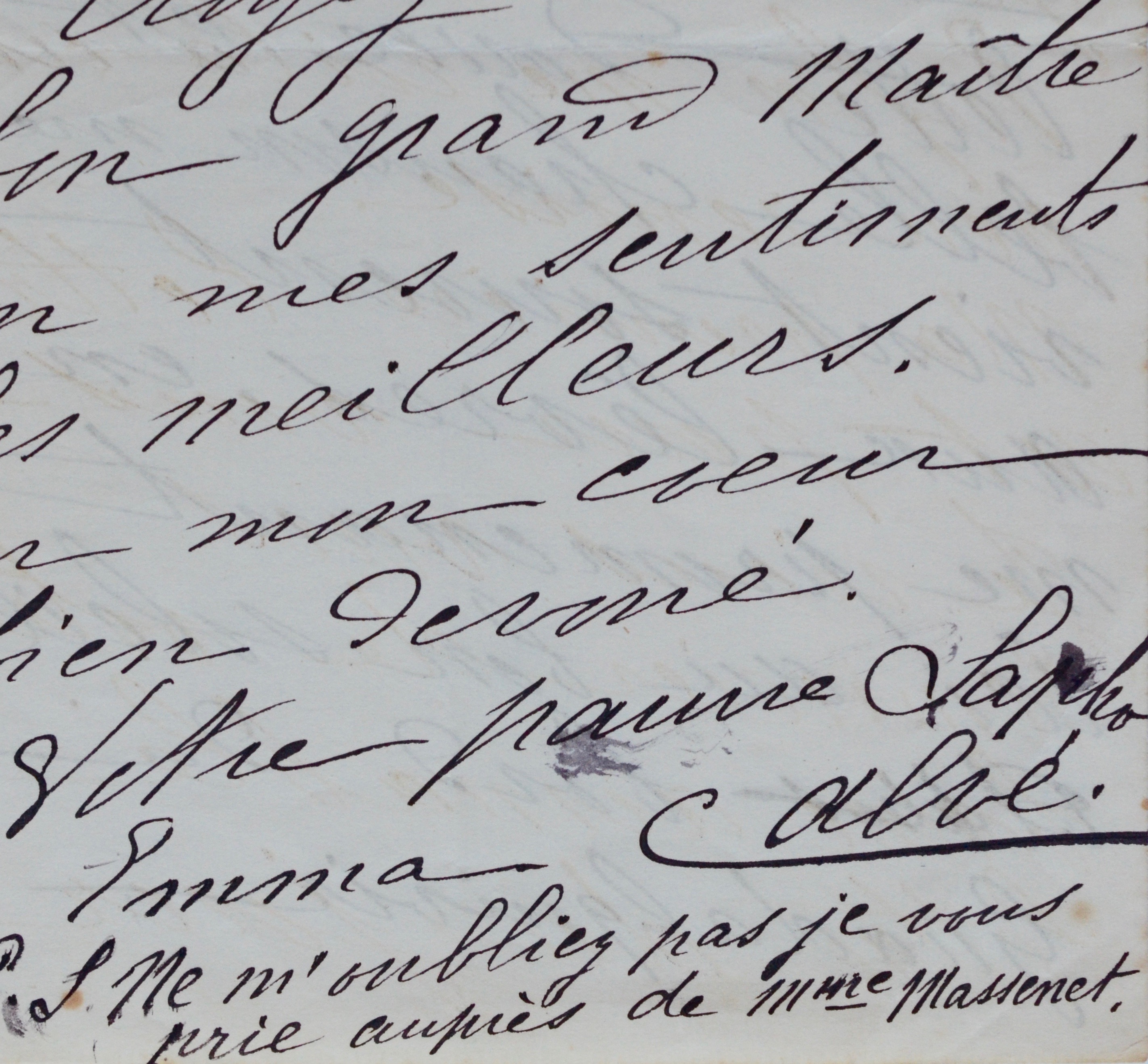 La soprano Emma Calvé écrit à Jules Massenet