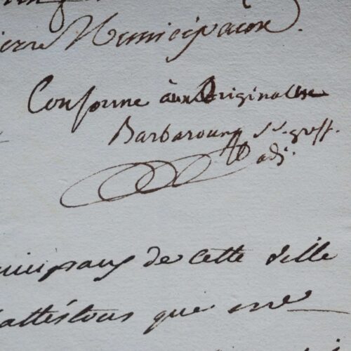 Intéressant document signé par Barbaroux, 1791