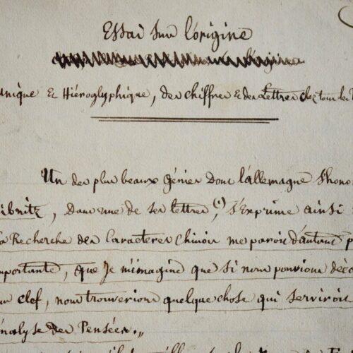 Manuscrit complet de l'ouvrage de Paravey sur les origines hiéroglyphiques