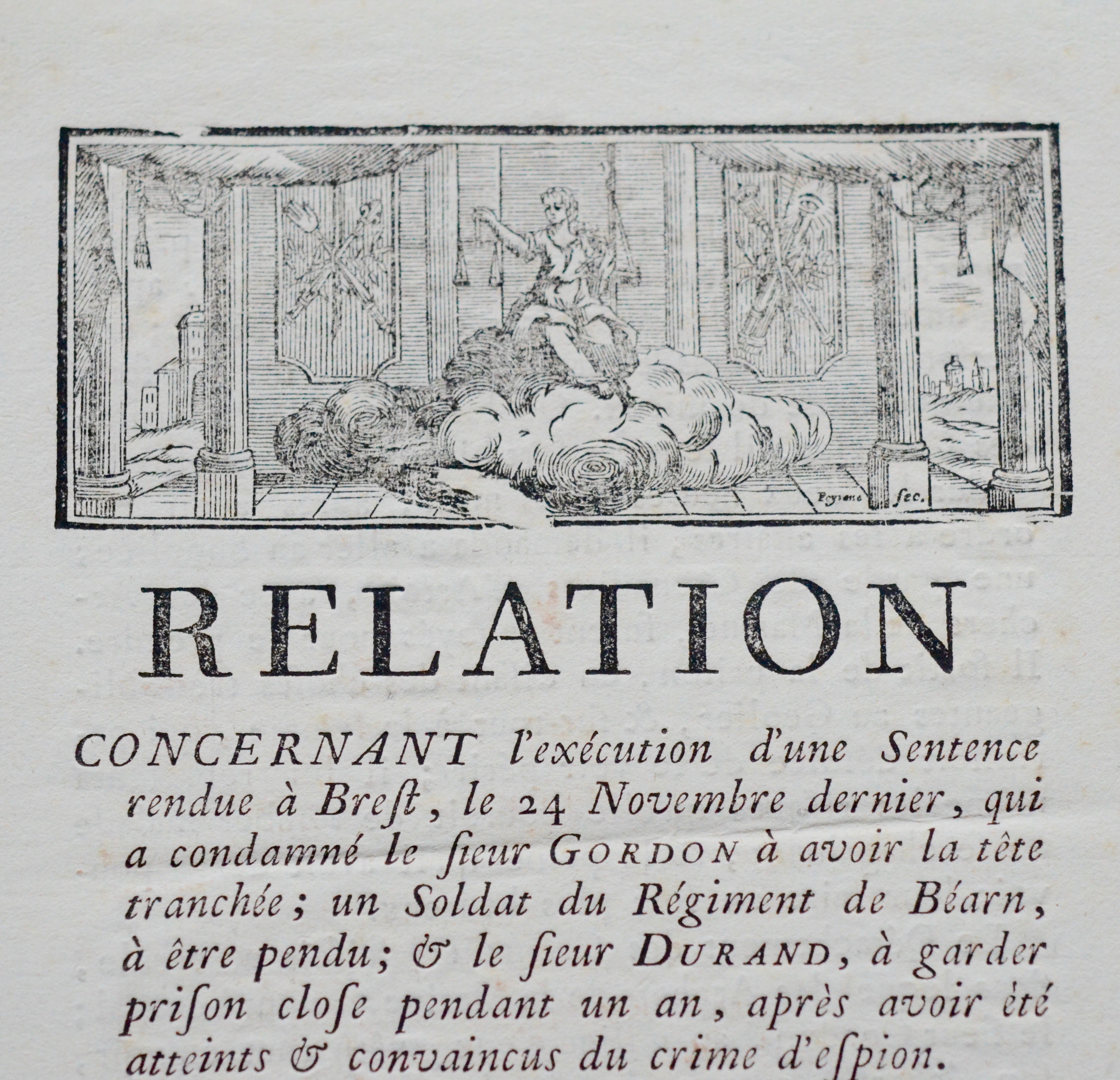 Relation de l’exécution du courageux sieur Gordon