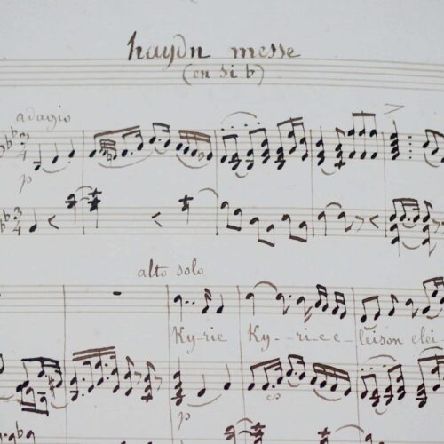 Copie manuscrite d'époque d'une messe en si bémol avec orgue de Haydn