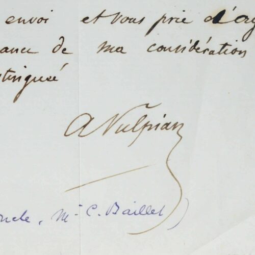 Lettres et ordonnance du médecin Alfred Vulpian