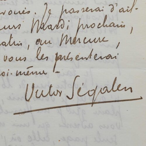 Lettre de Segalen à Vallette sur les Immémoriaux