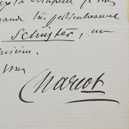 Jean-Martin Charcot recommande un clinicien à un confrère