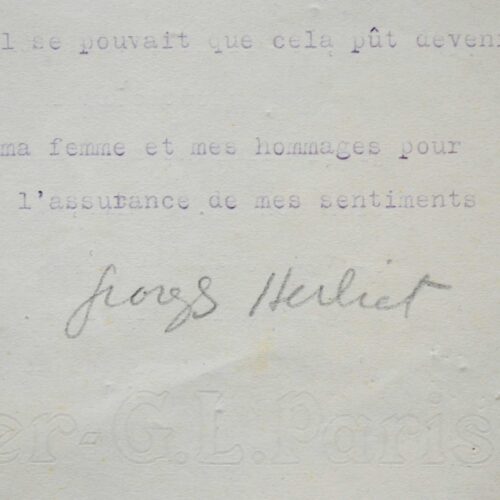 Lettre de Georges Herbiet à Albert Gleizes