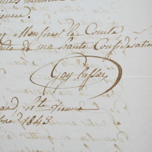 Lettre de Gay-Lussac au comte de Rambuteau