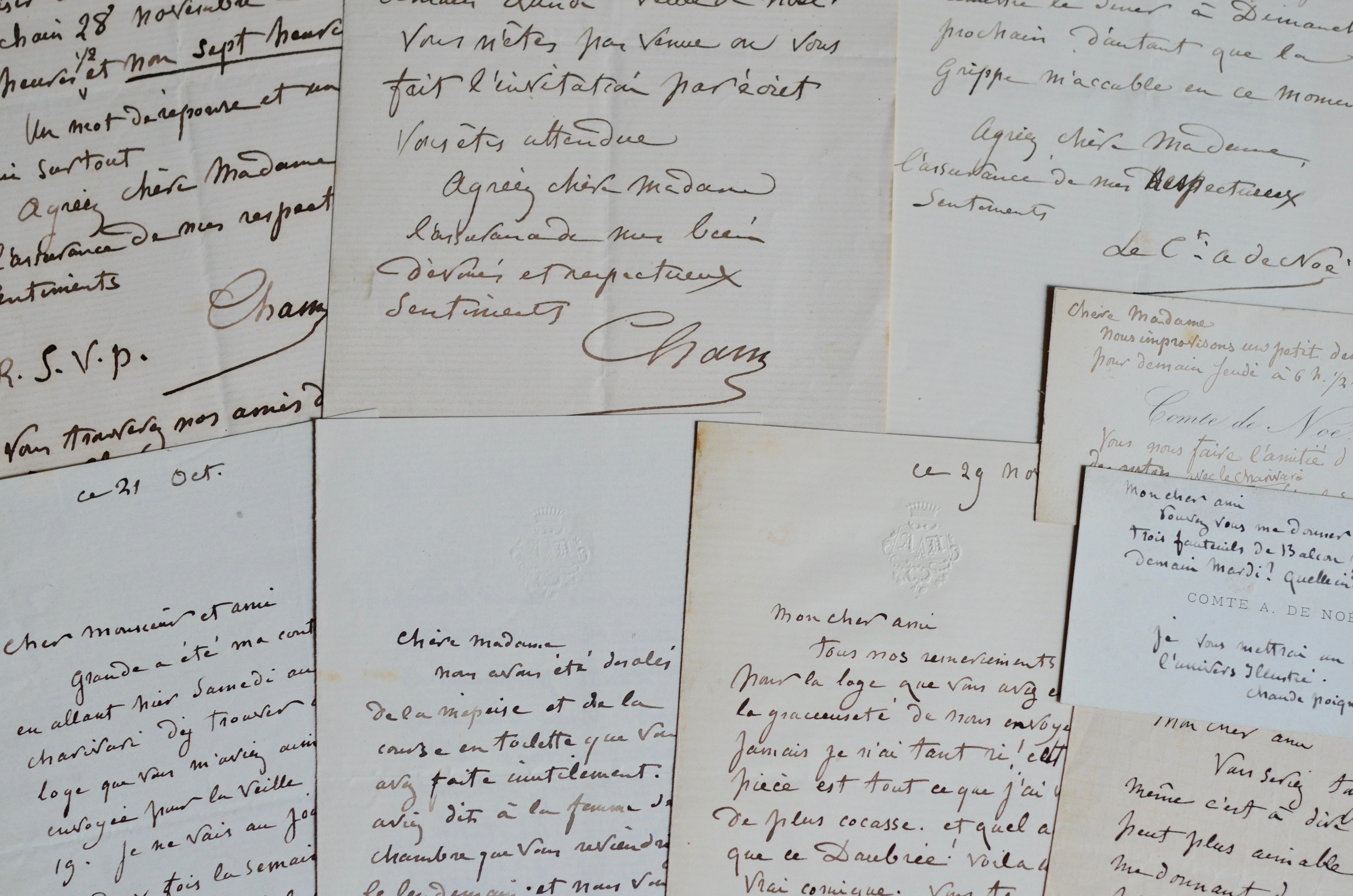 10 lettres et cartes de Cham