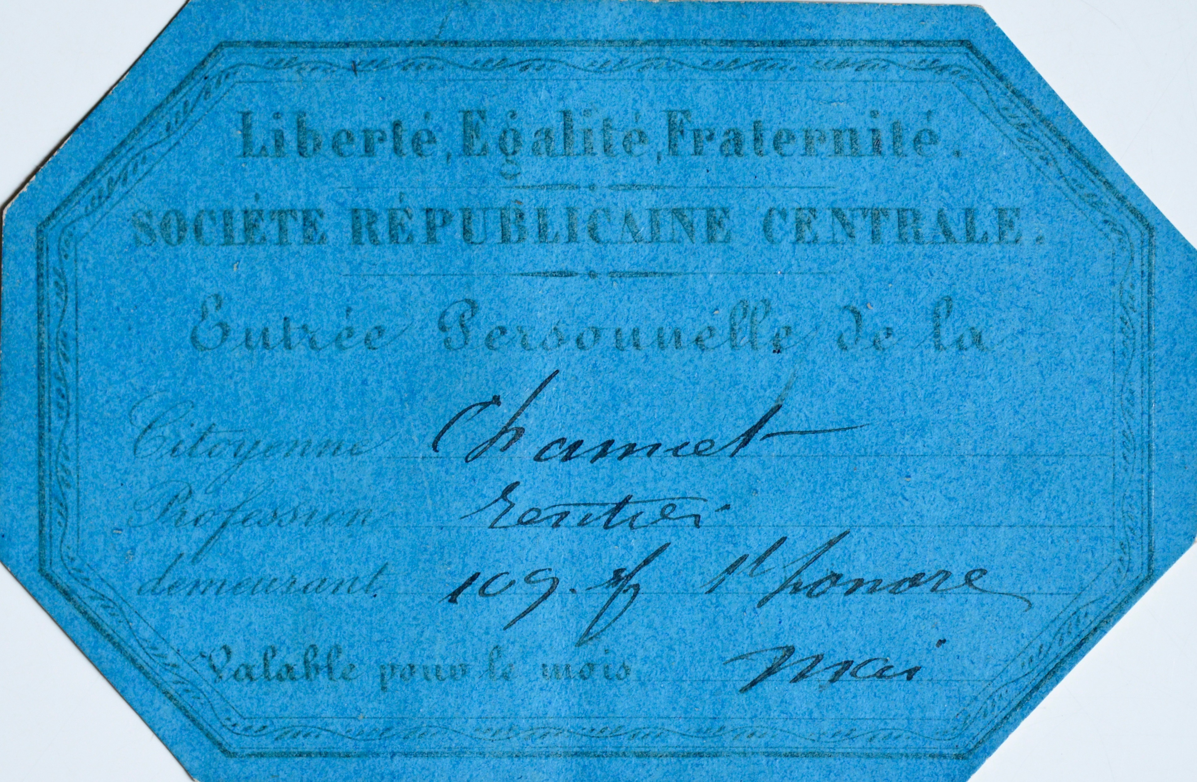 Deux rares documents sur Société Républicaine Centrale de Blanqui