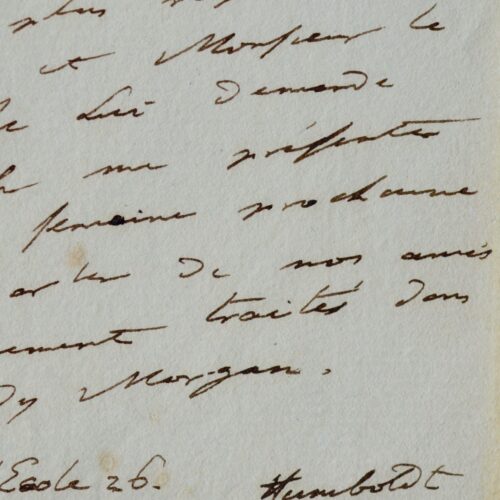 Jolie lettre d'Humboldt, adressée à la duchesse de Lévis