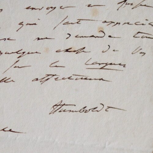 Lettre d'Humboldt à Freycinet au sujet d'Oltmanns