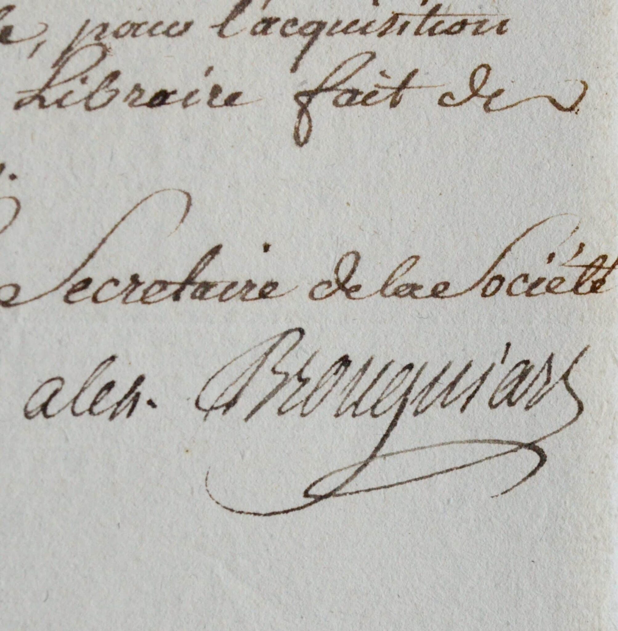 Brongniart, secretaris van de Natural History Society