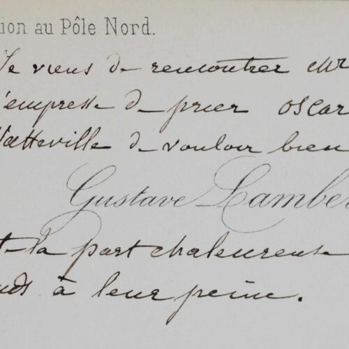 Lettres de l'explorateur Gustave Lambert