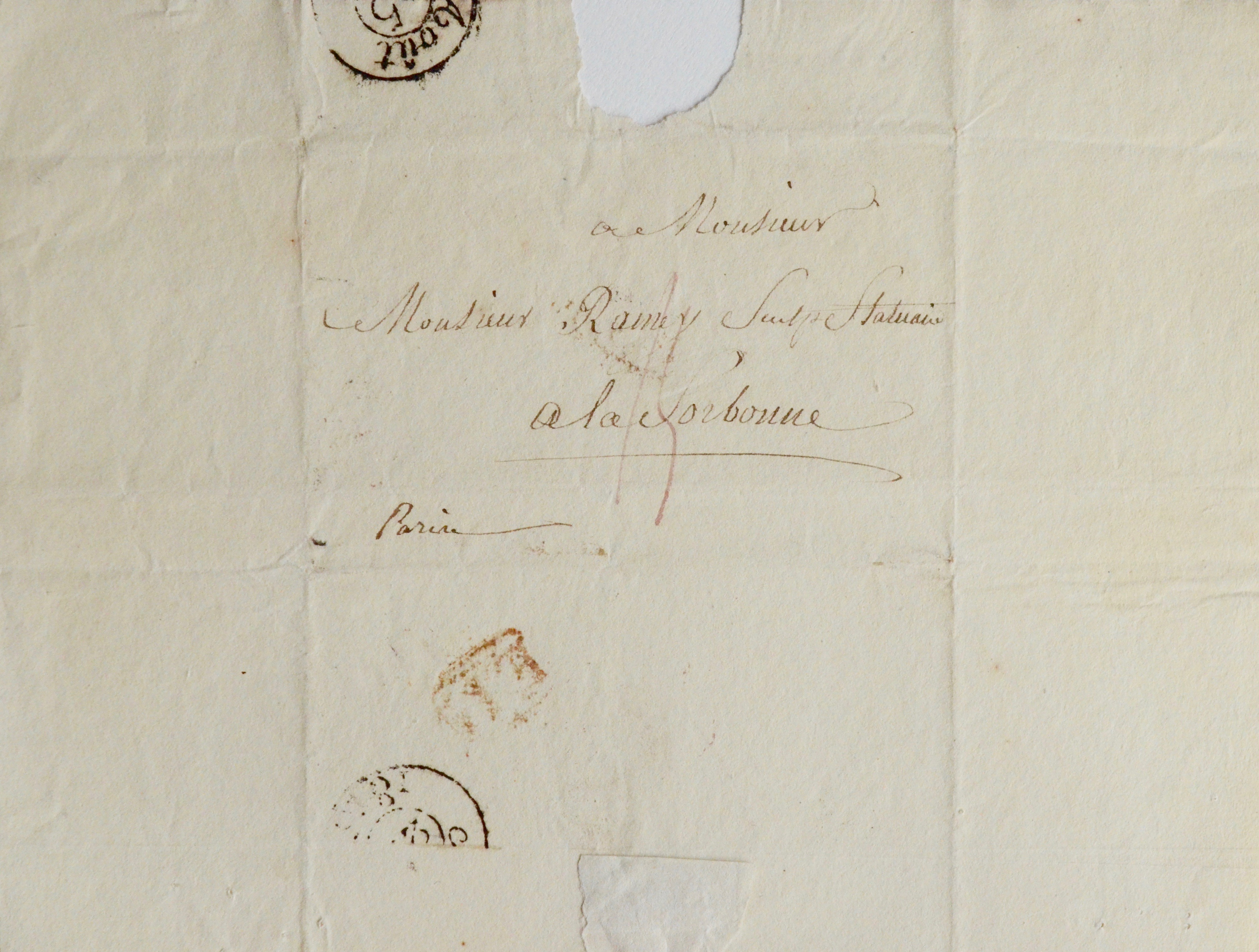 Quatremère de Quincy au sculpteur Claude Ramey Traces Écrites