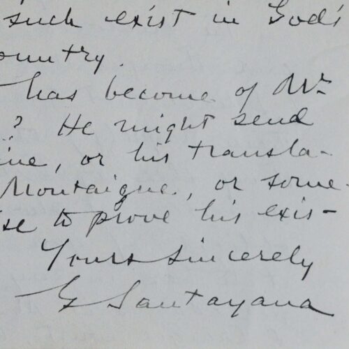 Lettre littéraire de George Santayana