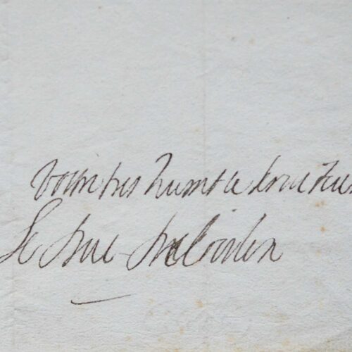Rare lettre de l'académicien Armand du duc de Coislin