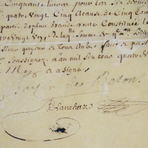 Pièce signée par le maréchal Jacques Bazin de Bezons