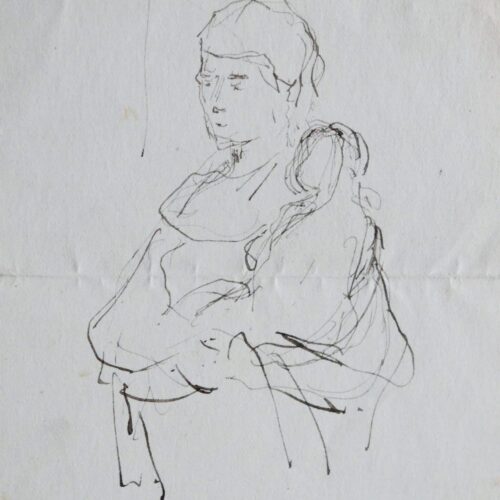 Lettre de Ferdinand Humbert illustrée d'une Vierge à l'Enfant
