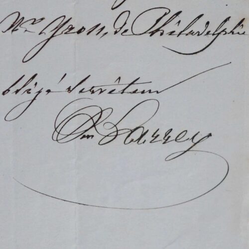 5 lettres d'Hippolyte Larrey, à son éditeur J.-B. Baillière