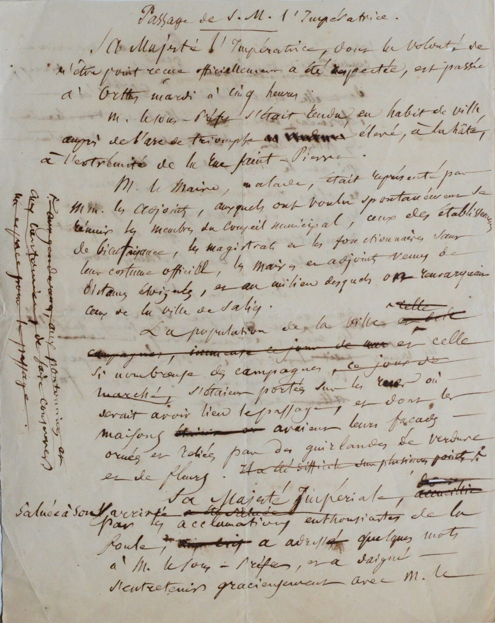 Relation du passage de l’impératrice Eugénie à Orthez, en Béarn