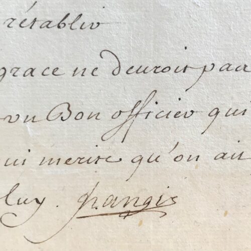 Le Maréchal de Nangis demande une faveur à Breteuil