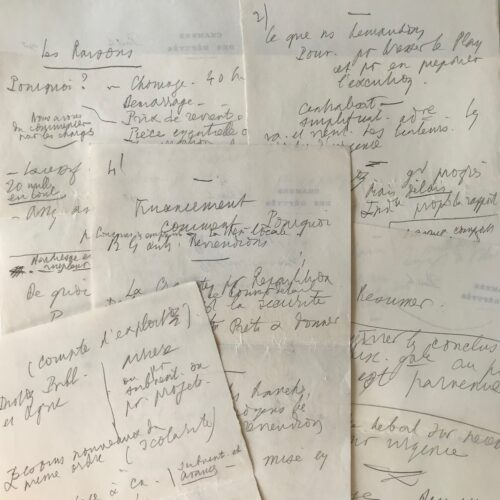 Notes préparatoires de Léon Blum pour son discours sur les grands travaux