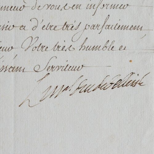 Le maréchal de Belle Isle annonce la nomination d'un maréchal de camp