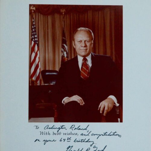 Beau portrait dédicacé du président américain Gerald R. Ford