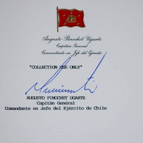 Augusto Pinochet : portrait photographique avec pièce signée