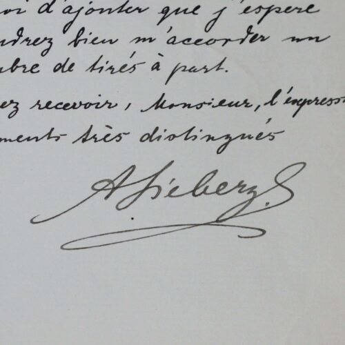 Lettre du sismologue et géophysicien allemand August Heinrich Sieberg