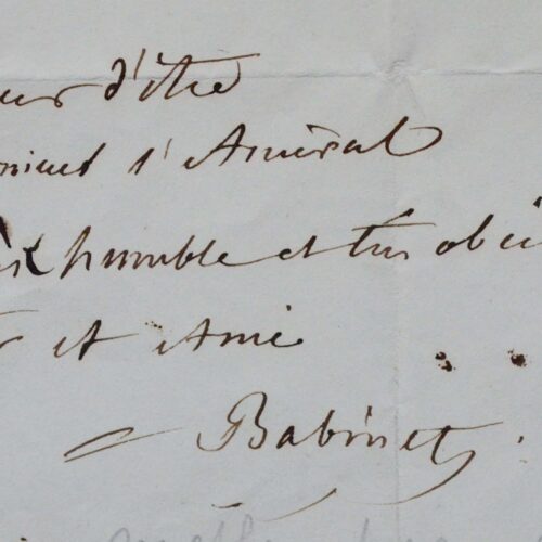 L'astronome Jacques Babinet recommande le colonel Peytier