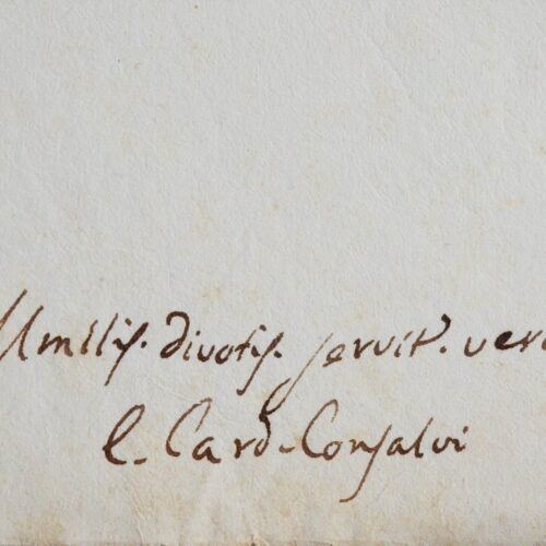 Ercole Consalvi, le signataire du Concordat, écrit à l'archevêque de Paris