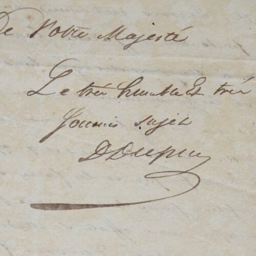 Lettre adressée à Henri 1er roi d'Haïti par son secrétaire en 1814