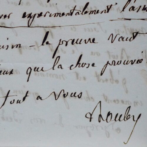 Intéressante lettre d'Henri Bouley à Claude Bernard, sur Newton