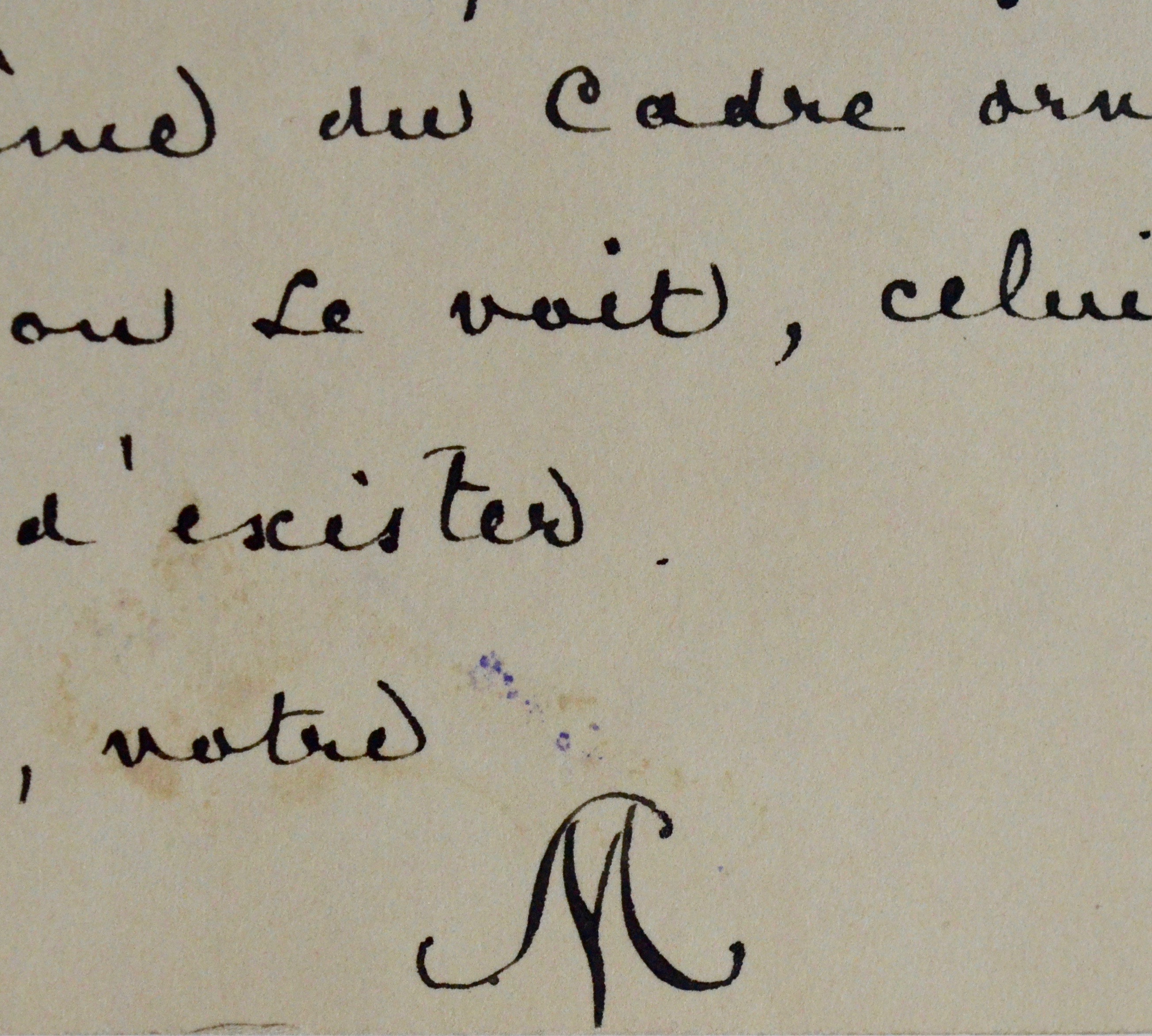 Délicieuse carte de Mallarmé à son ami Lucien Muhlfeld après la publication de Vers et prose