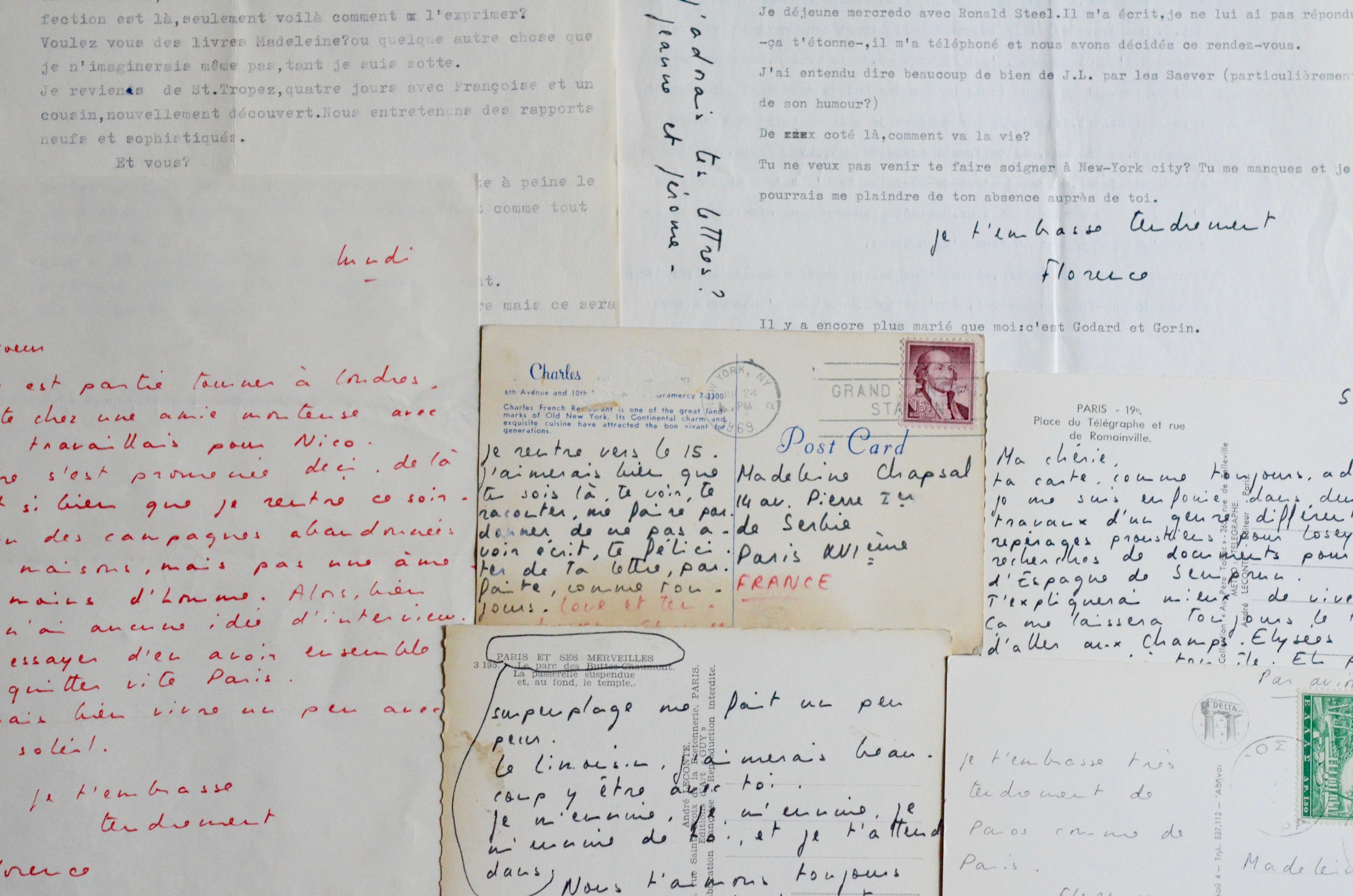 Intéressants lettres de Florence Malraux relatives à ses films et sa vie