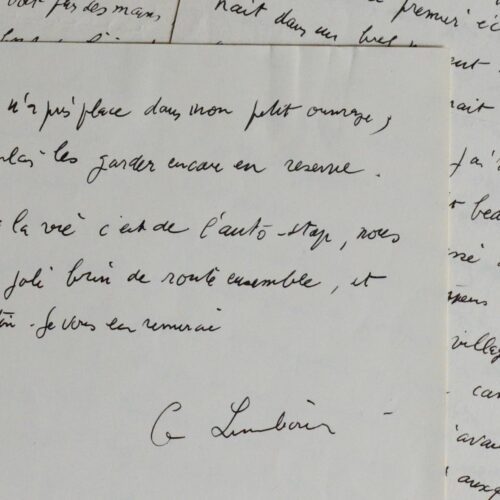 Deux très belles lettres littéraires de Georges Limbour, dont une sur La Chasse au mérou