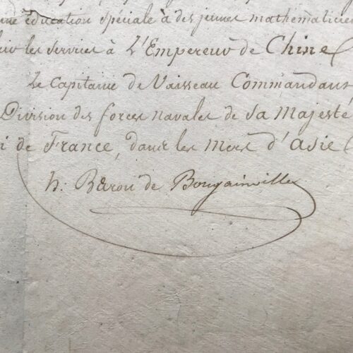 Rare lettre du baron de Bougainville à Macao à bord de la Thétis lors de sa circumnavigation