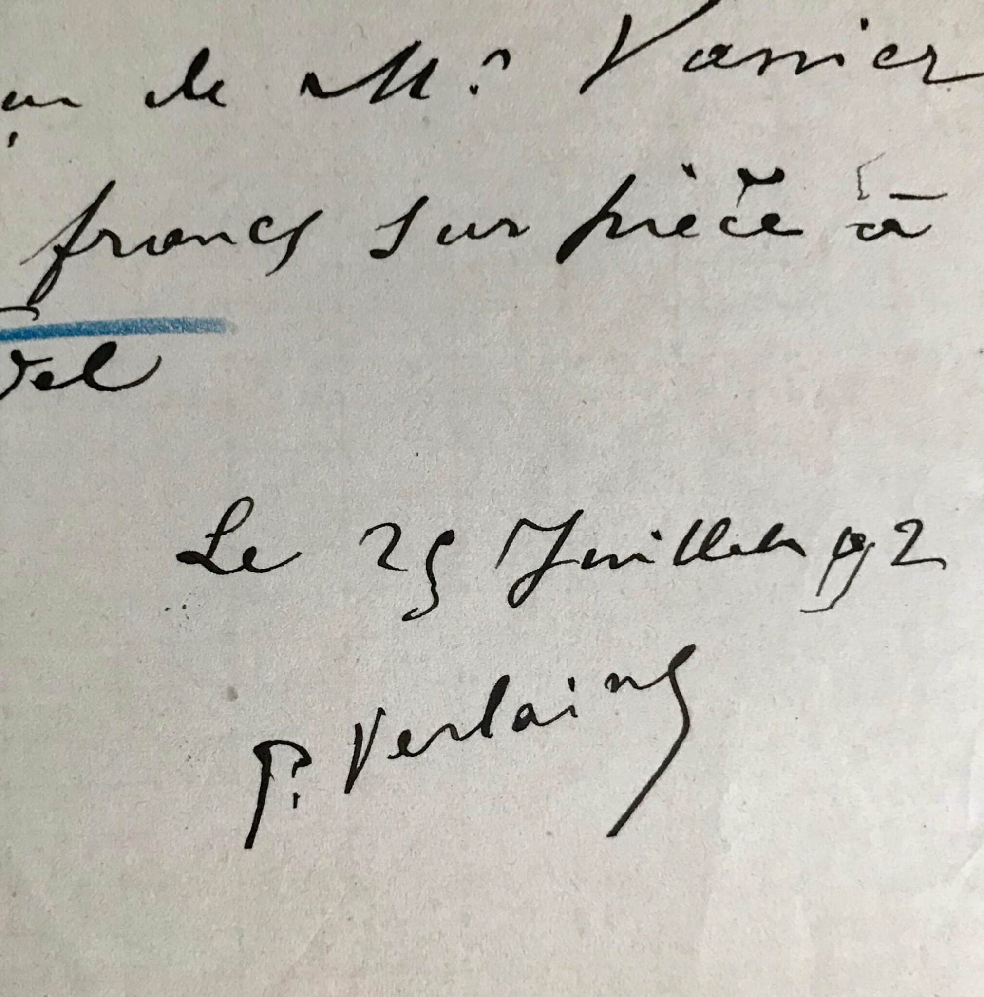 Verlaine erhält von Vanier fünf Francs für seine Würdigung Cladels