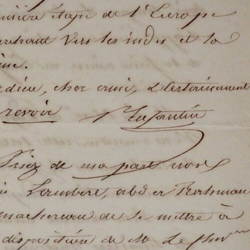Lettre du saint-simonien Prosper Enfantin à son ami l'égyptologue Linant-Bey